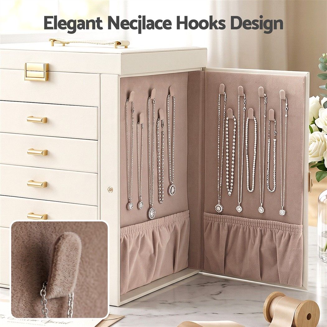 Embellir Jewellery Box 6 Layer Organiser Large Display Case Storage