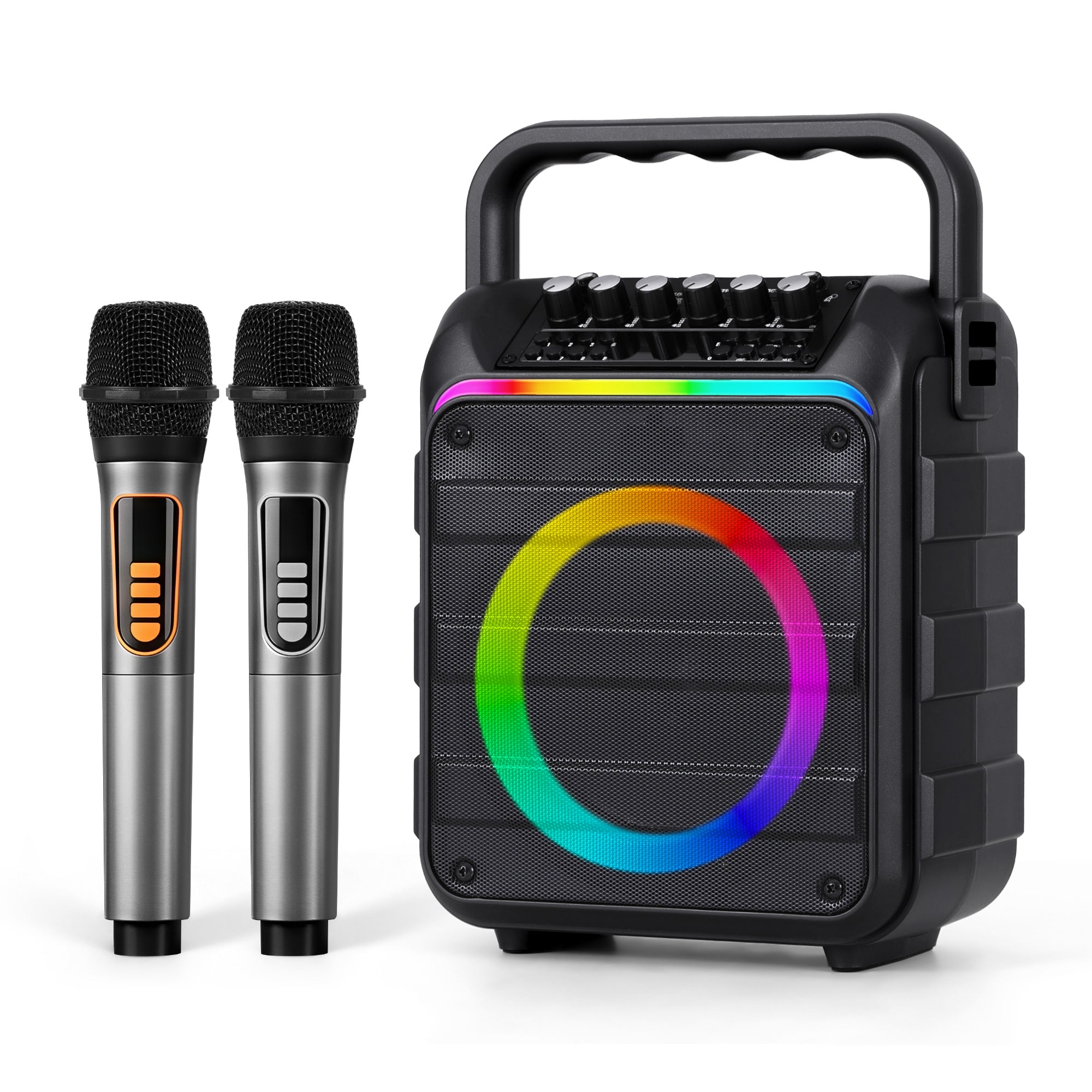 Alpha Portable Karaoke Machine with 2 Wireless Microphones Bluetooth 5.3