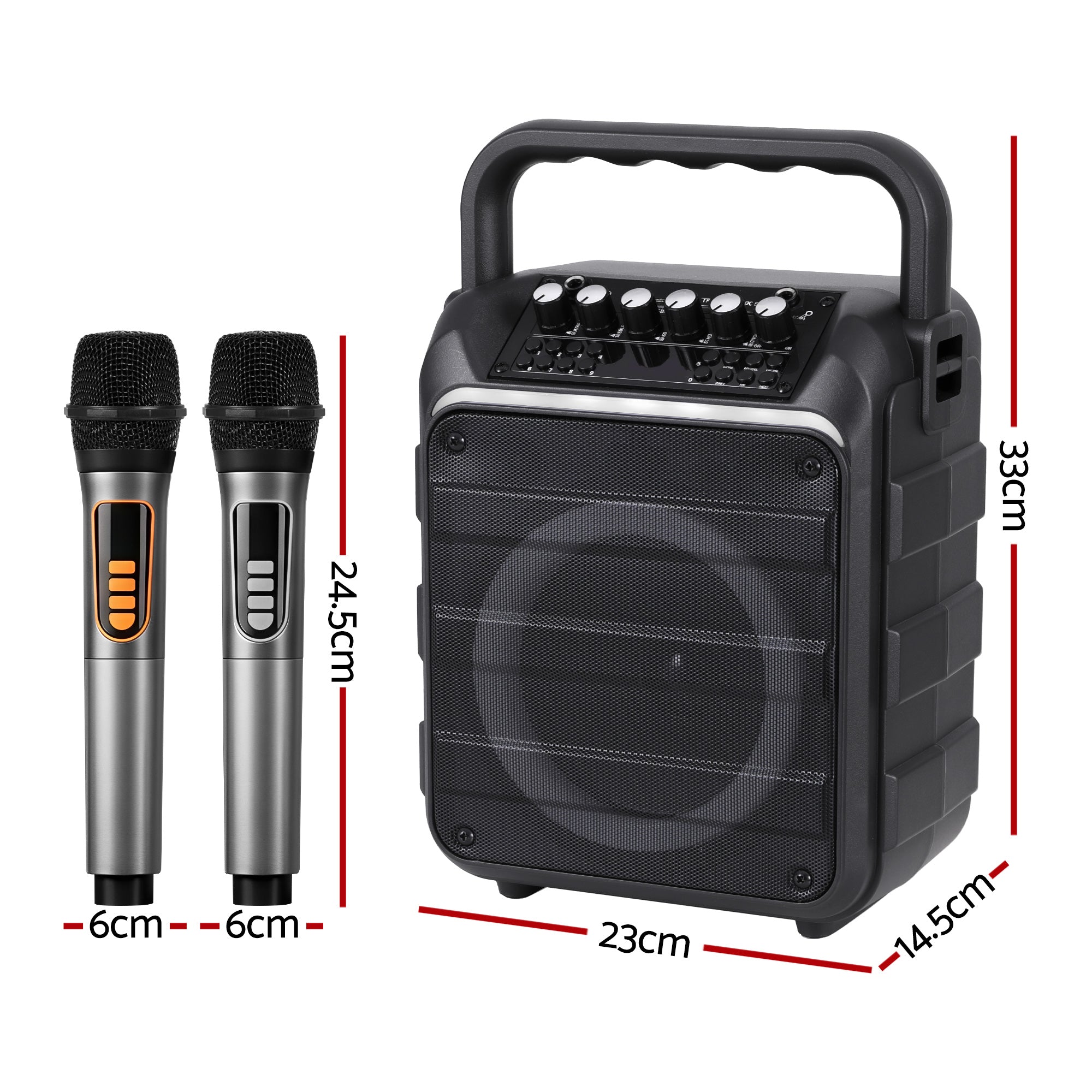 Alpha Portable Karaoke Machine with 2 Wireless Microphones Bluetooth 5.3