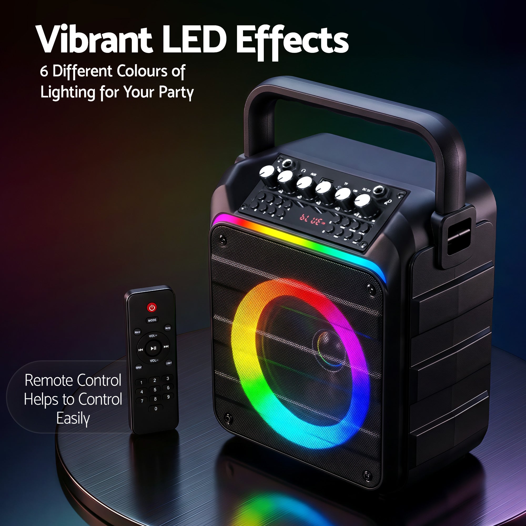 Alpha Portable Karaoke Machine with 2 Wireless Microphones Bluetooth 5.3