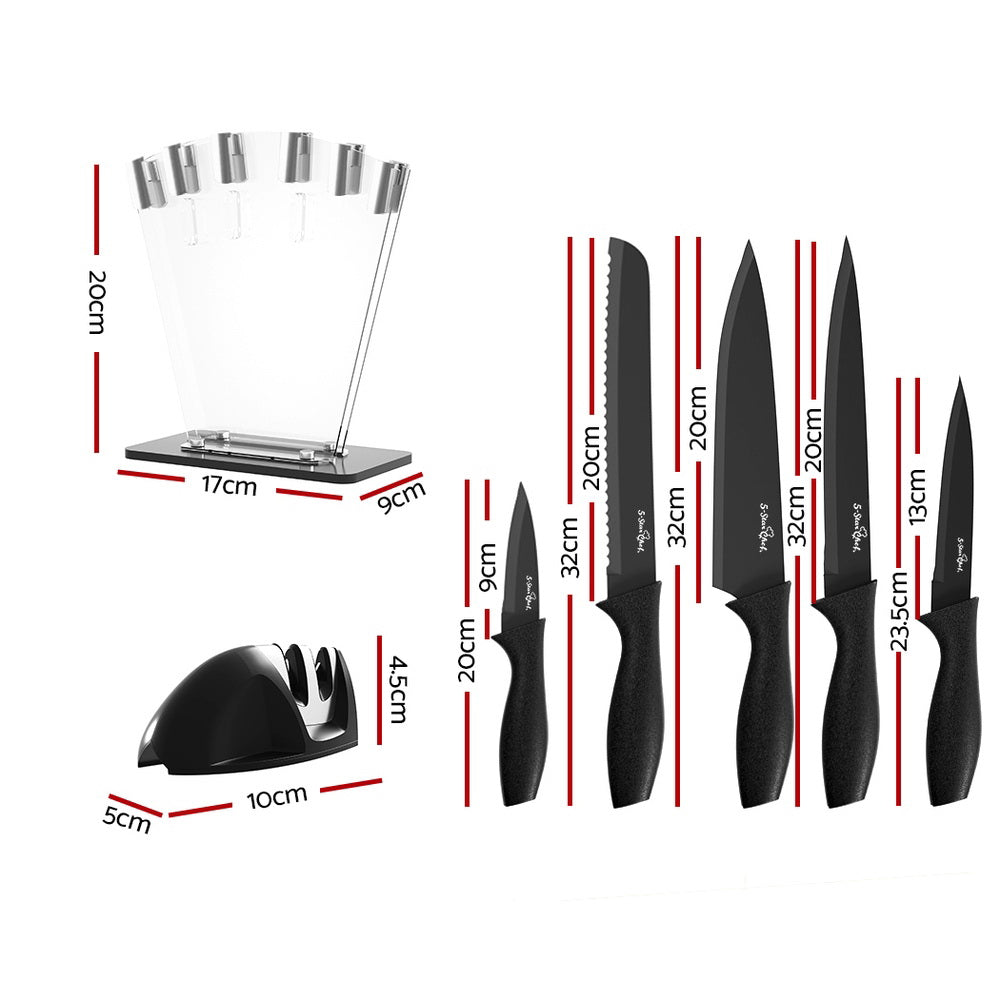 5-Star Chef 7-Piece Kitchen Knife Set Stainless Steel Non-stick with Sharpener