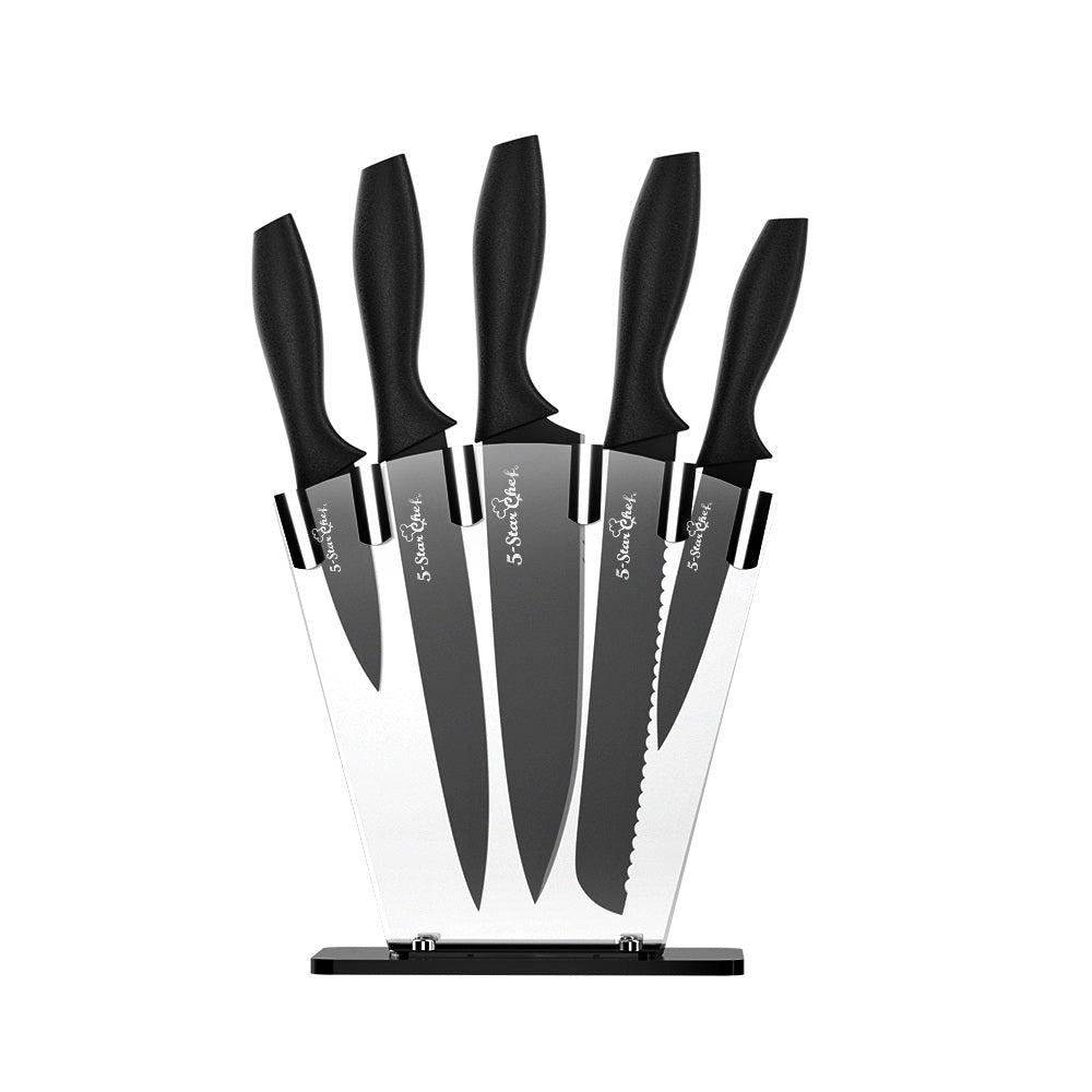 5-Star Chef 7-Piece Kitchen Knife Set Stainless Steel Non-stick with Sharpener