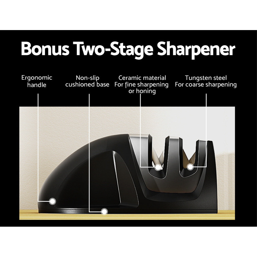 5-Star Chef 7-Piece Kitchen Knife Set Stainless Steel Non-stick with Sharpener