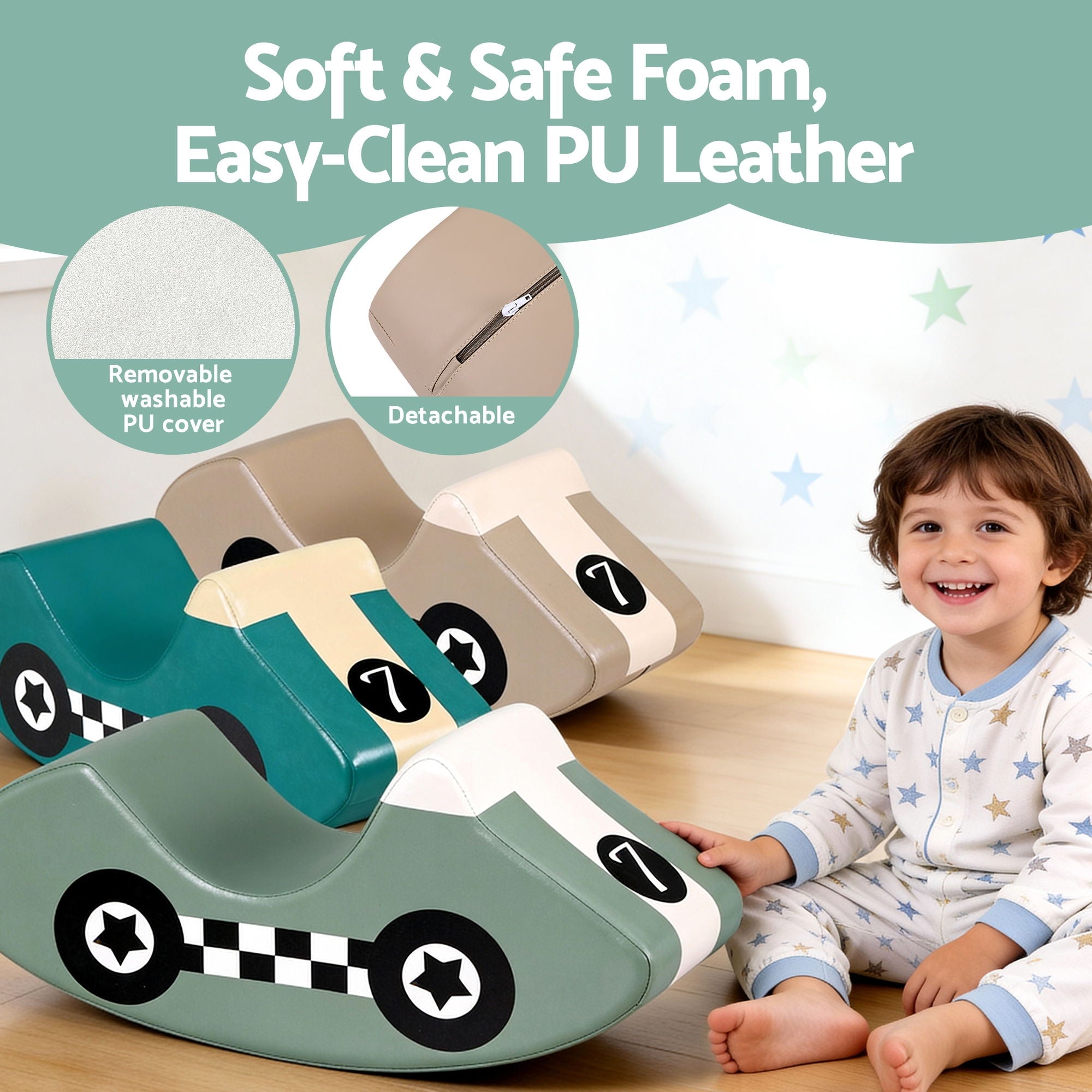 Kids Climbing Blocks 3Pcs Foam Toddler Playset Soft Indoor Climbing Toy Rocker