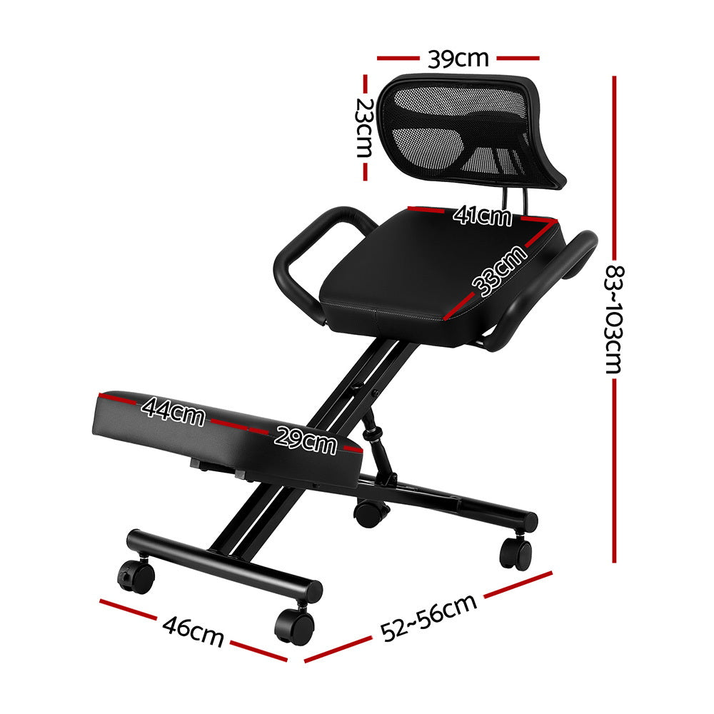 Artiss Ergonomic Kneeling Chair Office Home Black