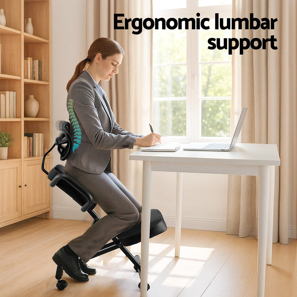 Artiss Ergonomic Kneeling Chair Office Home Black