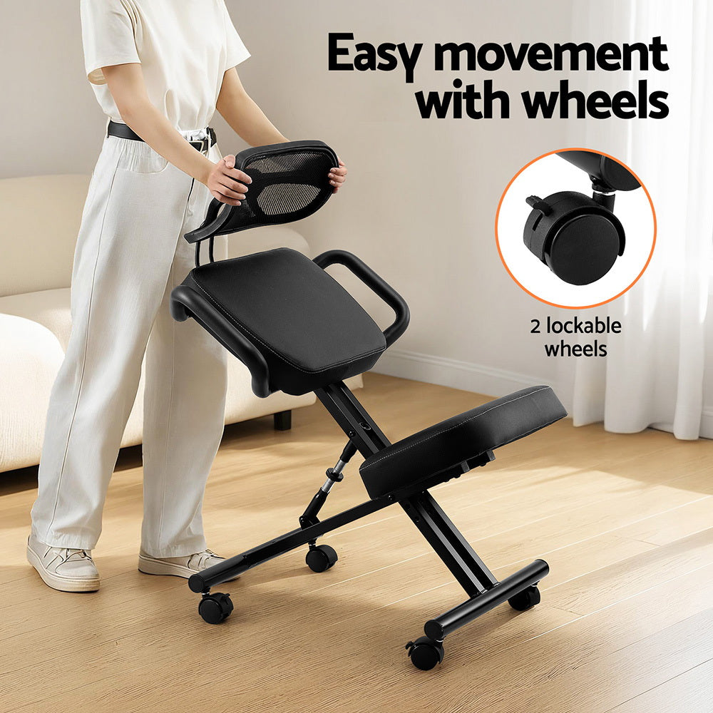 Artiss Ergonomic Kneeling Chair Office Home Black