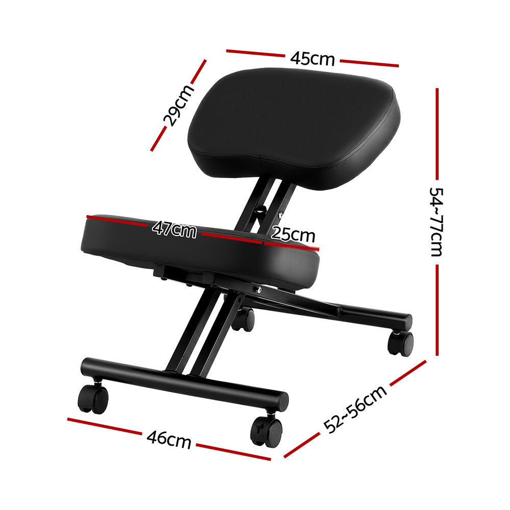 Ergonomic Kneeling Chair Adjustable Black Office Seat