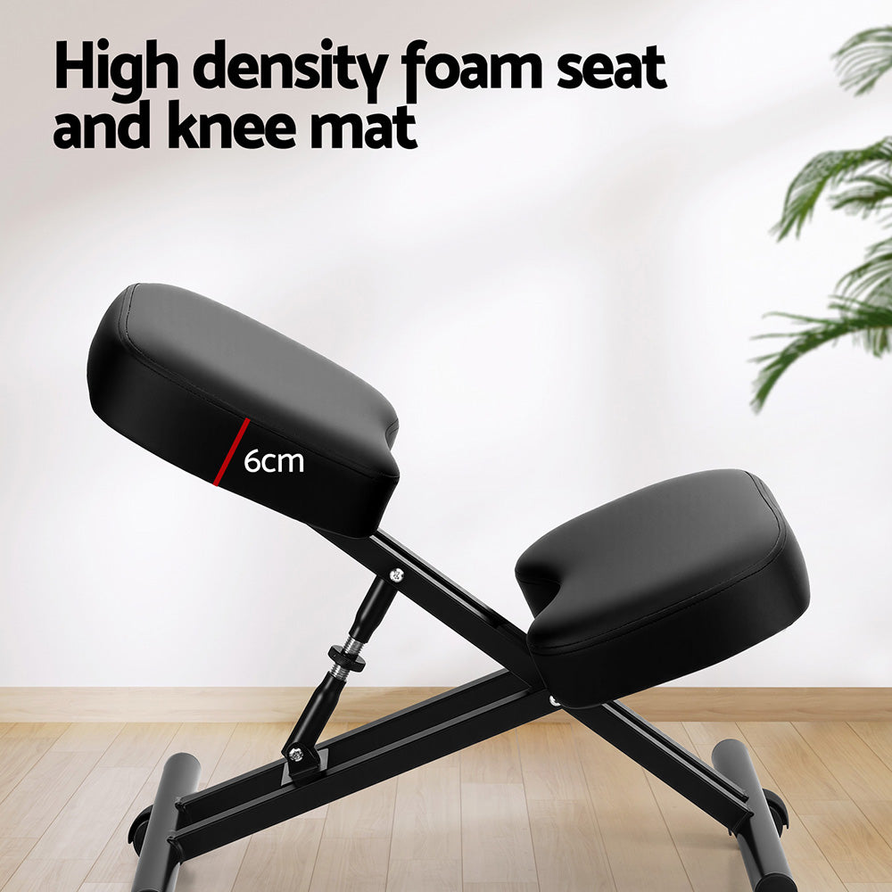 Ergonomic Kneeling Chair Adjustable Black Office Seat