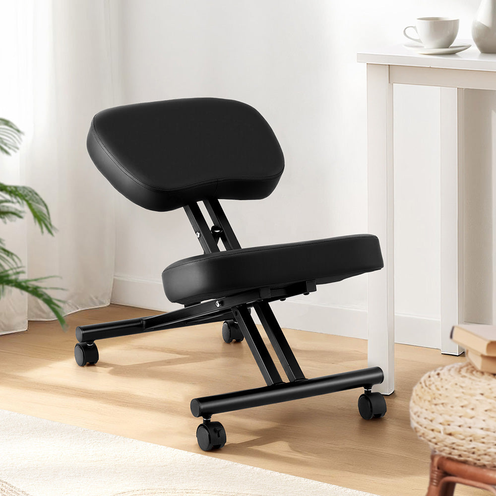 Ergonomic Kneeling Chair Adjustable Black Office Seat