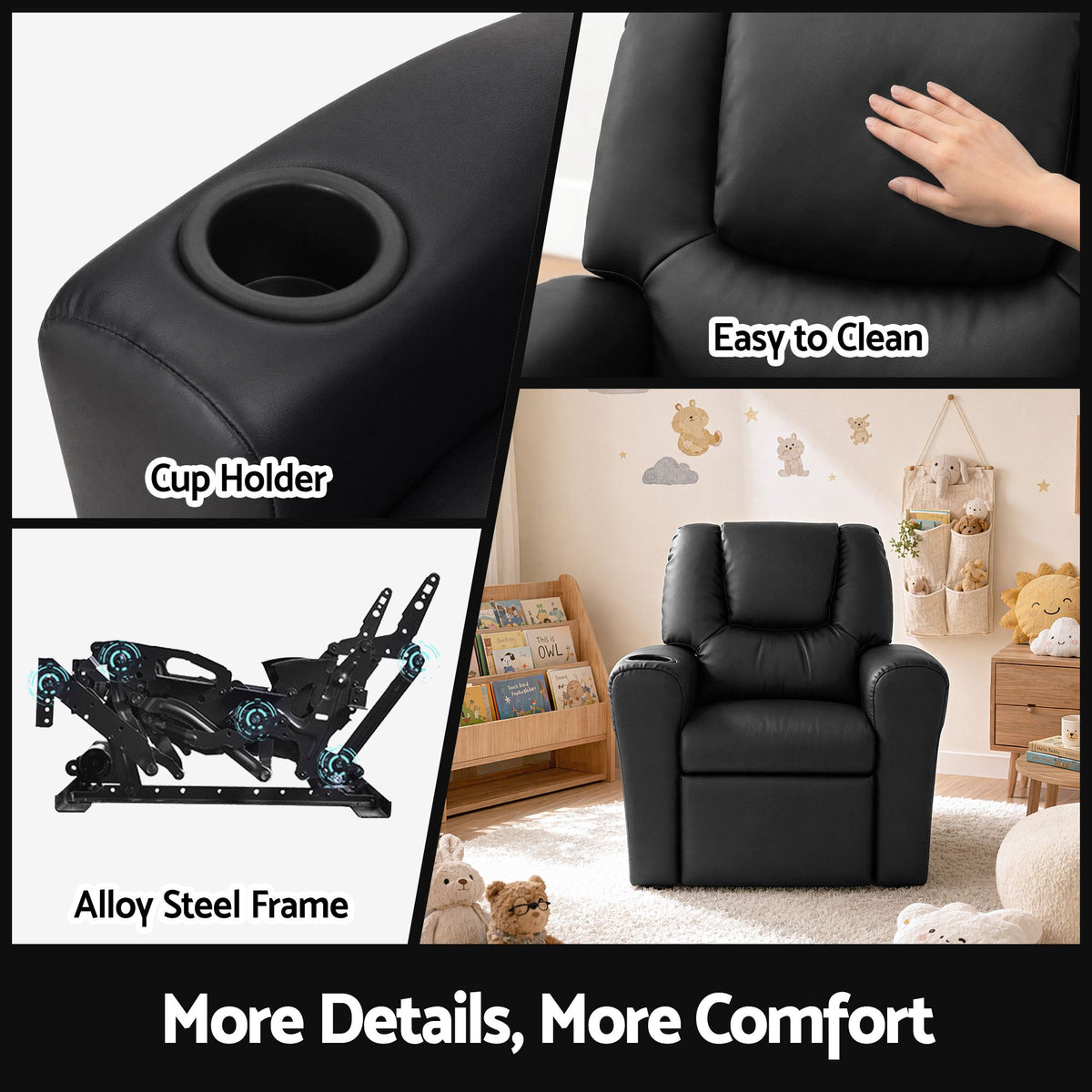 Keezi Kids Recliner Chair PU Leather Lounge Sofa Armchair
