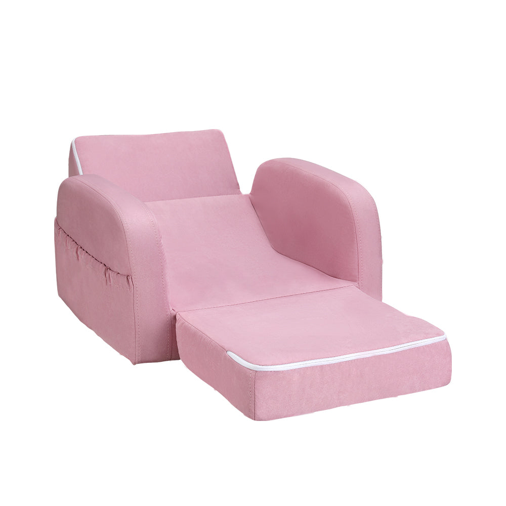Keezi Kids 1-Seater Flip Open Sofa Lounger Pink