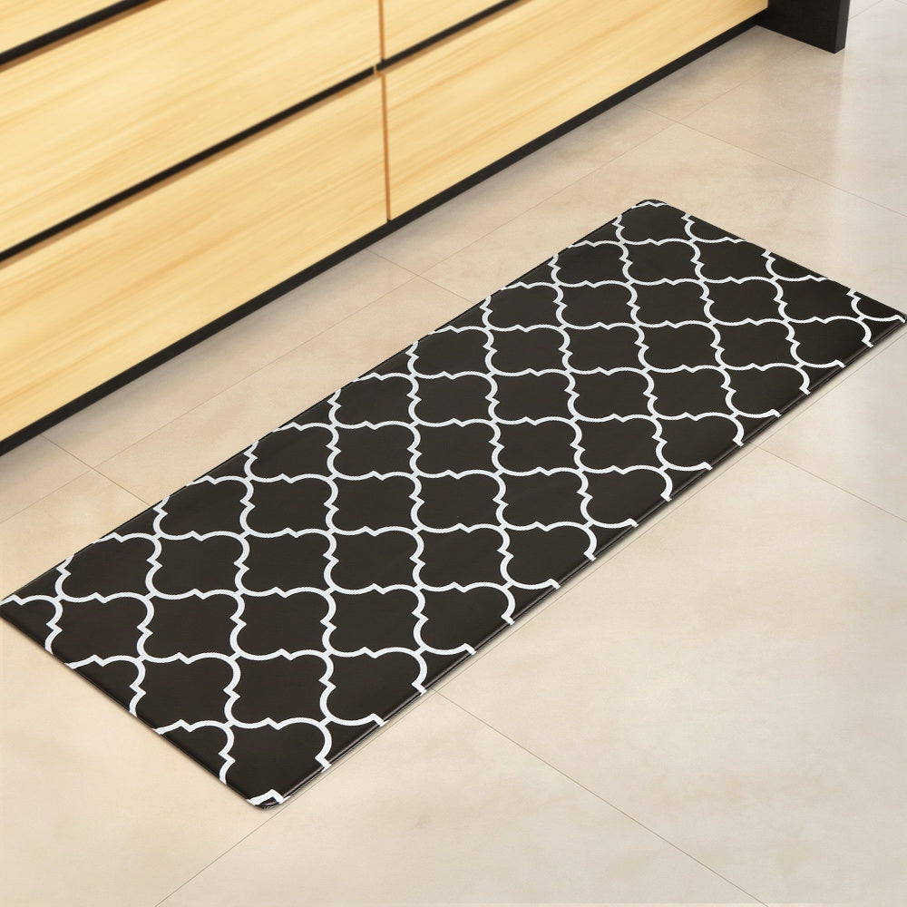 Gina Kitchen Mat 45x120cm Non-slip PVC Black and White