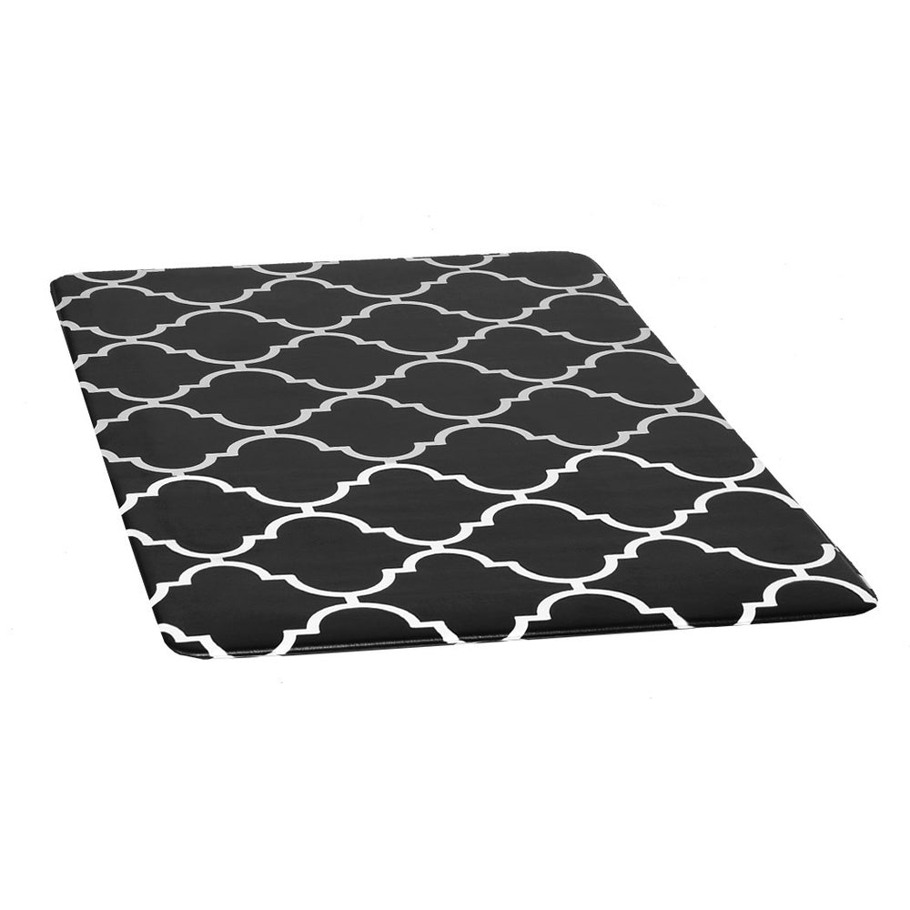 Gina Kitchen Mat 45x75cm Non-slip PVC Rug Black and White