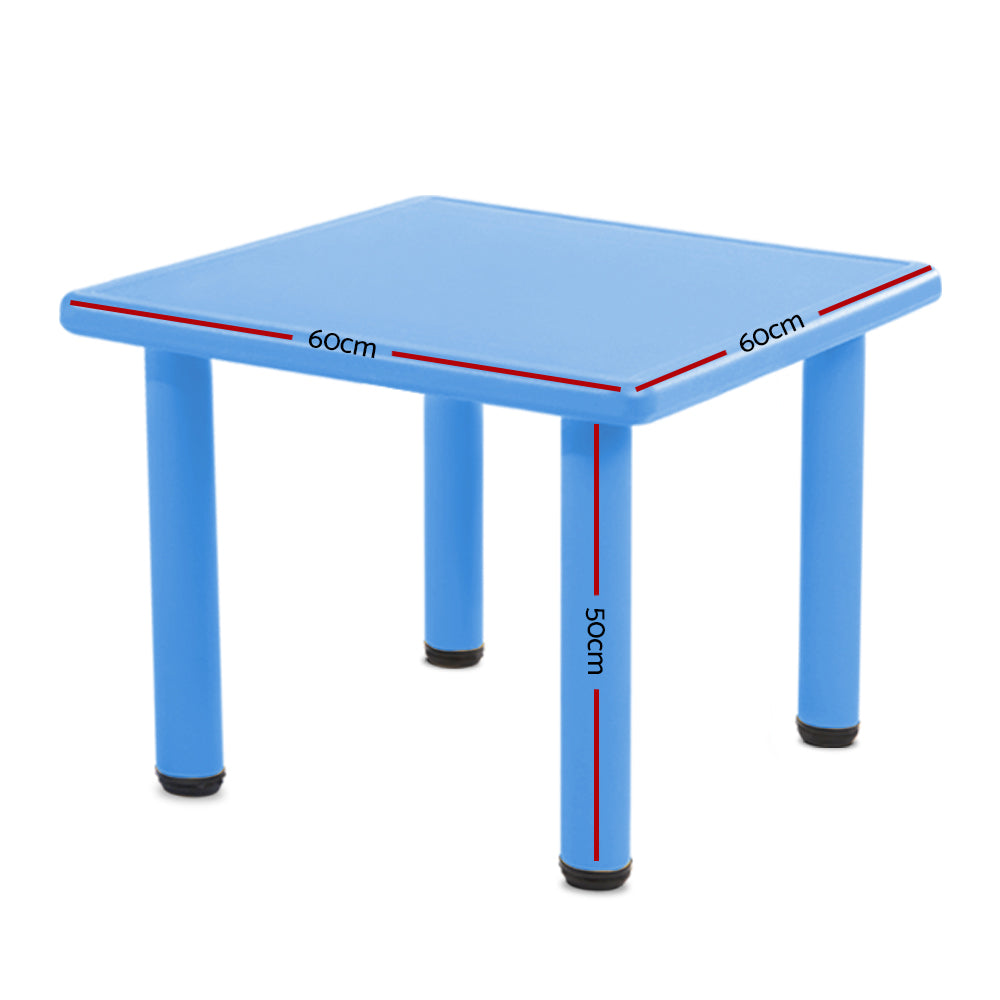 Keezi Kids Activity Table Square Plastic Adjustable Blue