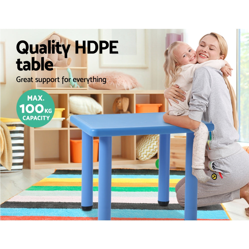Keezi Kids Activity Table Square Plastic Adjustable Blue