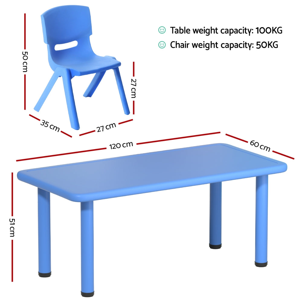 Keezi 5PCS Kids Activity Table and Chairs Set Plastic Multi-Colour