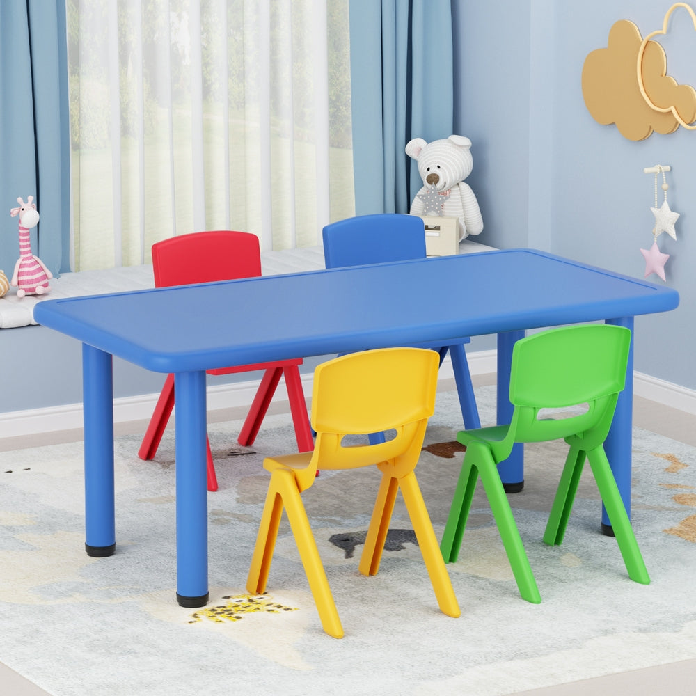 Keezi 5PCS Kids Activity Table and Chairs Set Plastic Multi-Colour