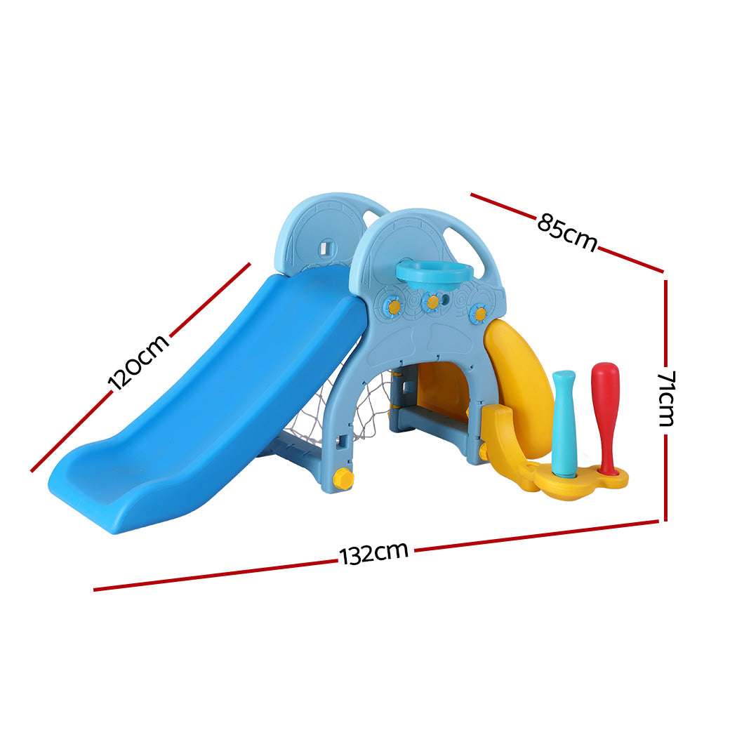 Keezi 120cm Kids Slide Set 5-in-1 Playground Blue