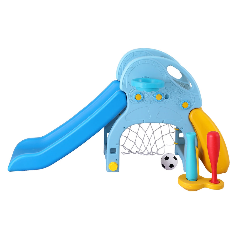 Keezi 120cm Kids Slide Set 5-in-1 Playground Blue