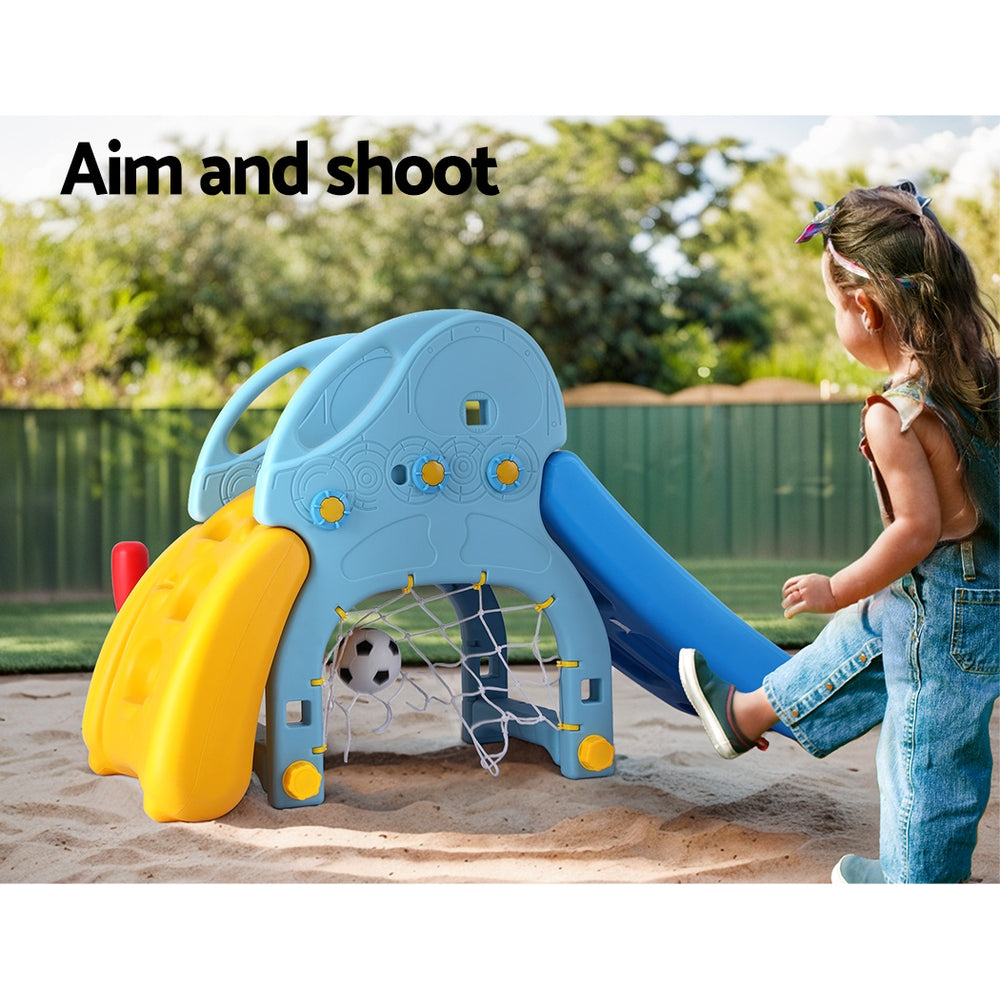 Keezi 120cm Kids Slide Set 5-in-1 Playground Blue