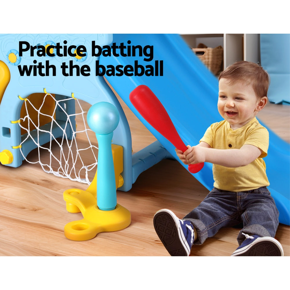 Keezi 120cm Kids Slide Set 5-in-1 Playground Blue