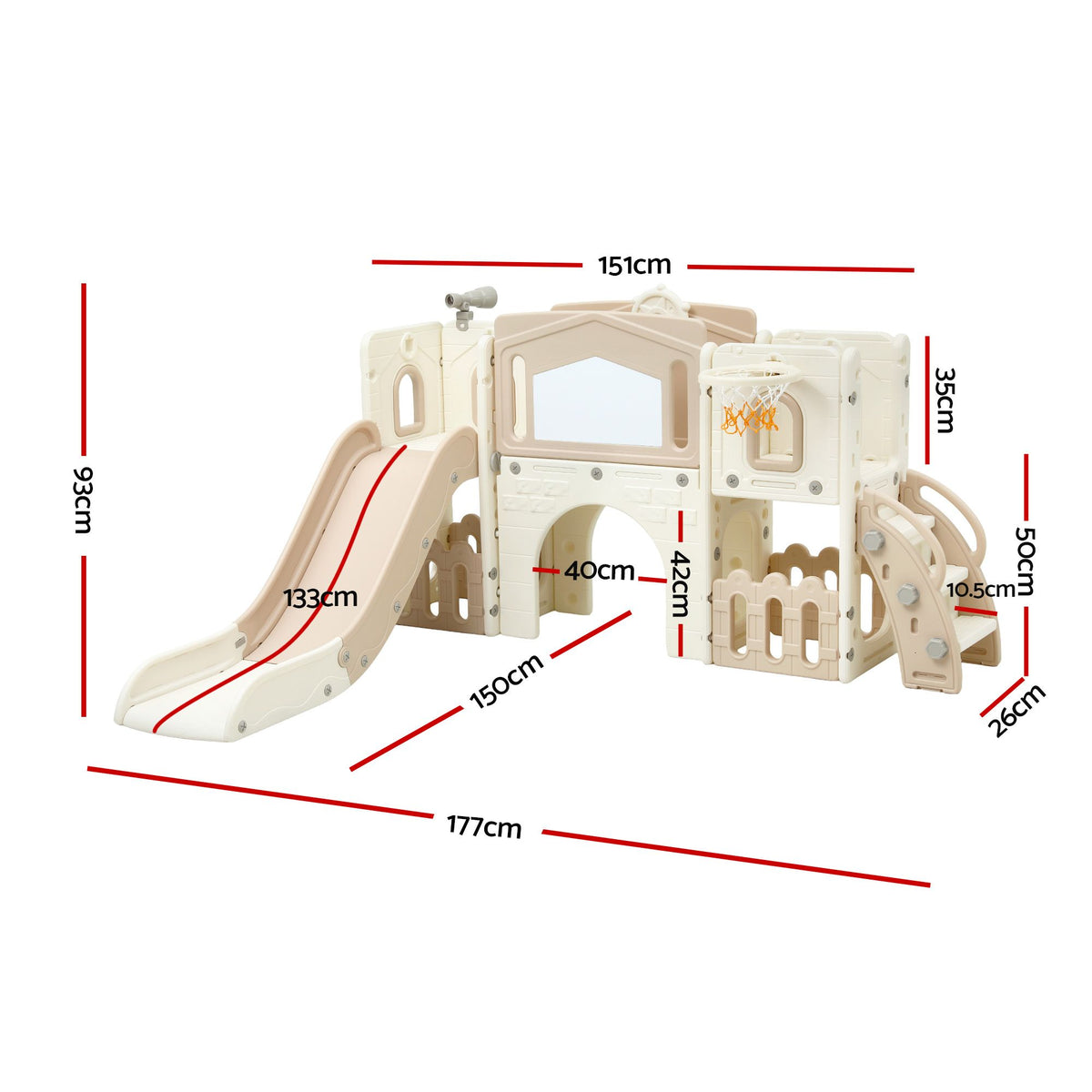 Keezi Kids Slide Set Toddler Indoor Playset Beige