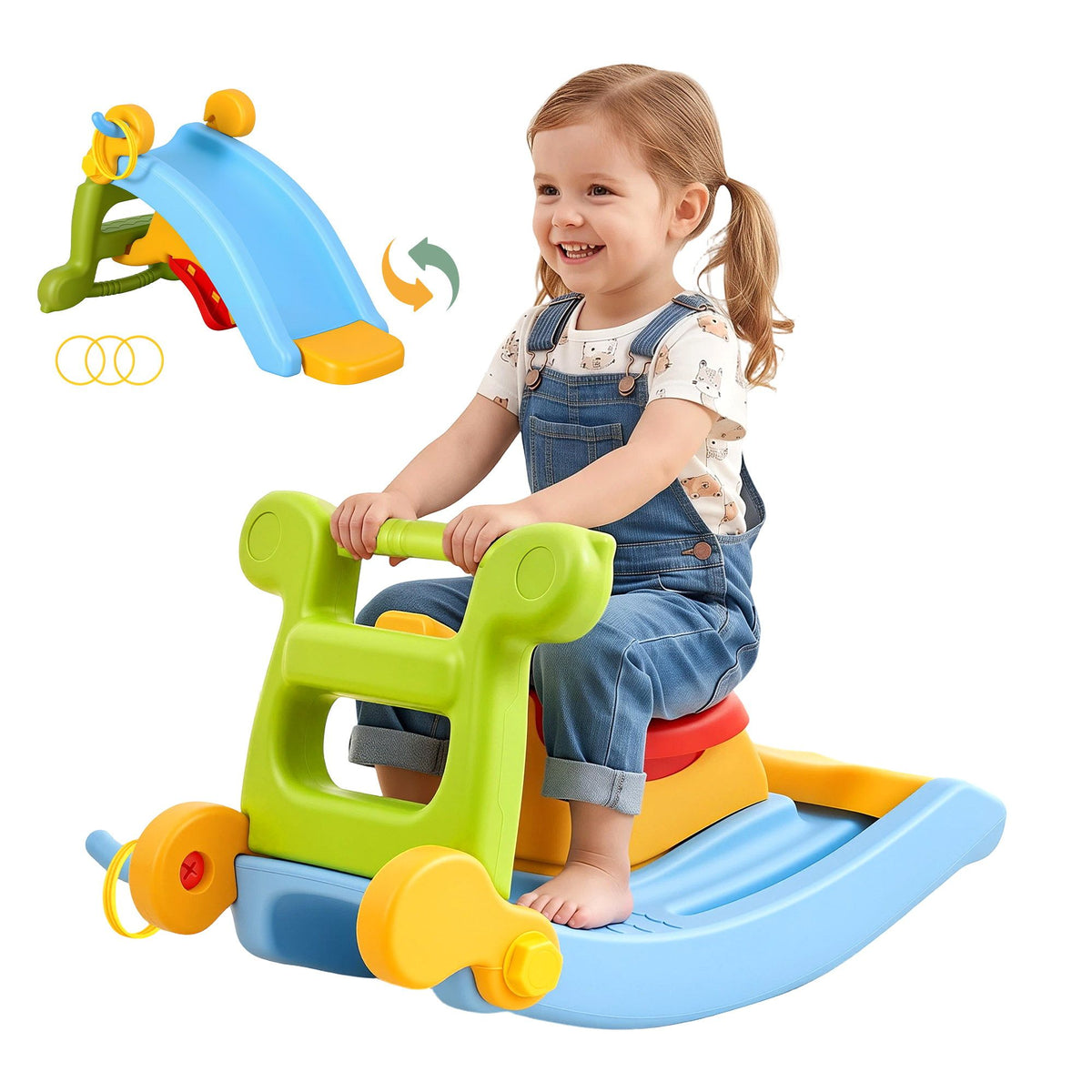Keezi Toddler Slide Set 3 in 1 Indoor Playset Multi Colour