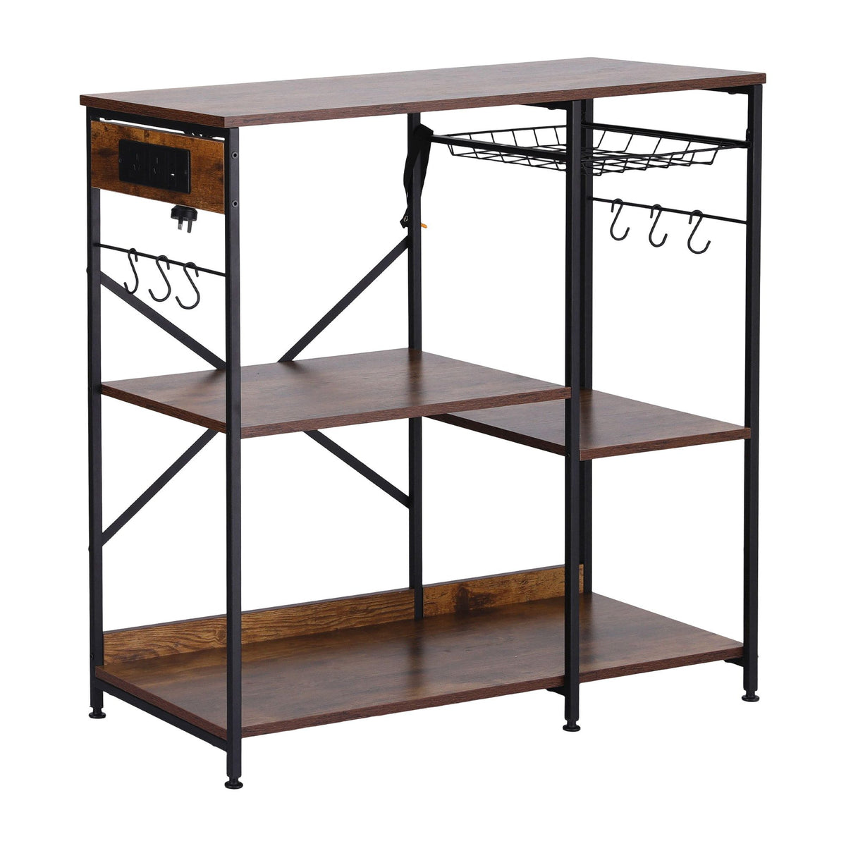 Artiss 3-Tier Kitchen Rack with 2 Power Outlets 90cm