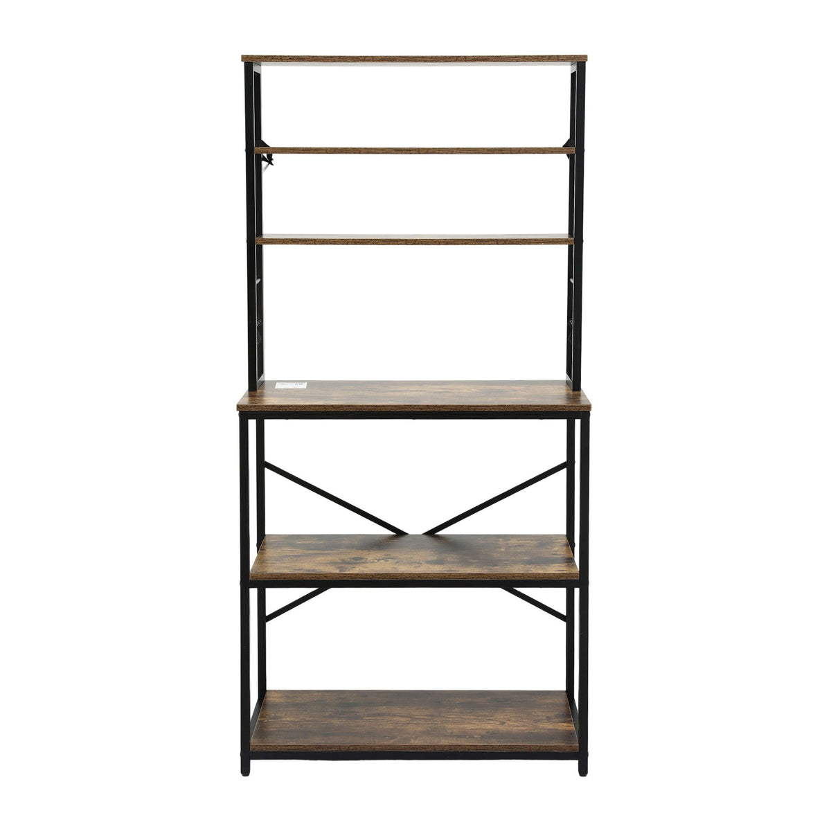 Artiss 6-Tier Kitchen Rack with 6 Hooks Microwave Shelf