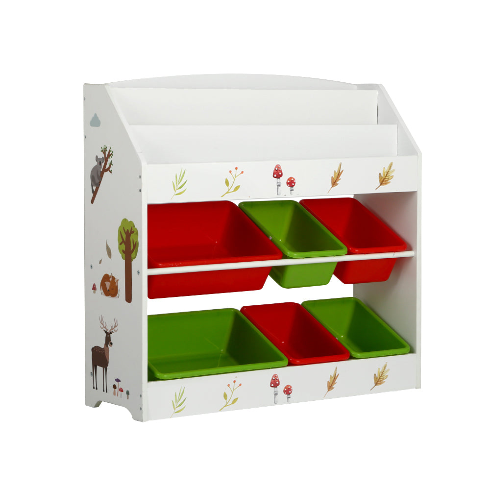 Keezi Kids Bookshelf 3-Tier Storage Organiser Multicolour