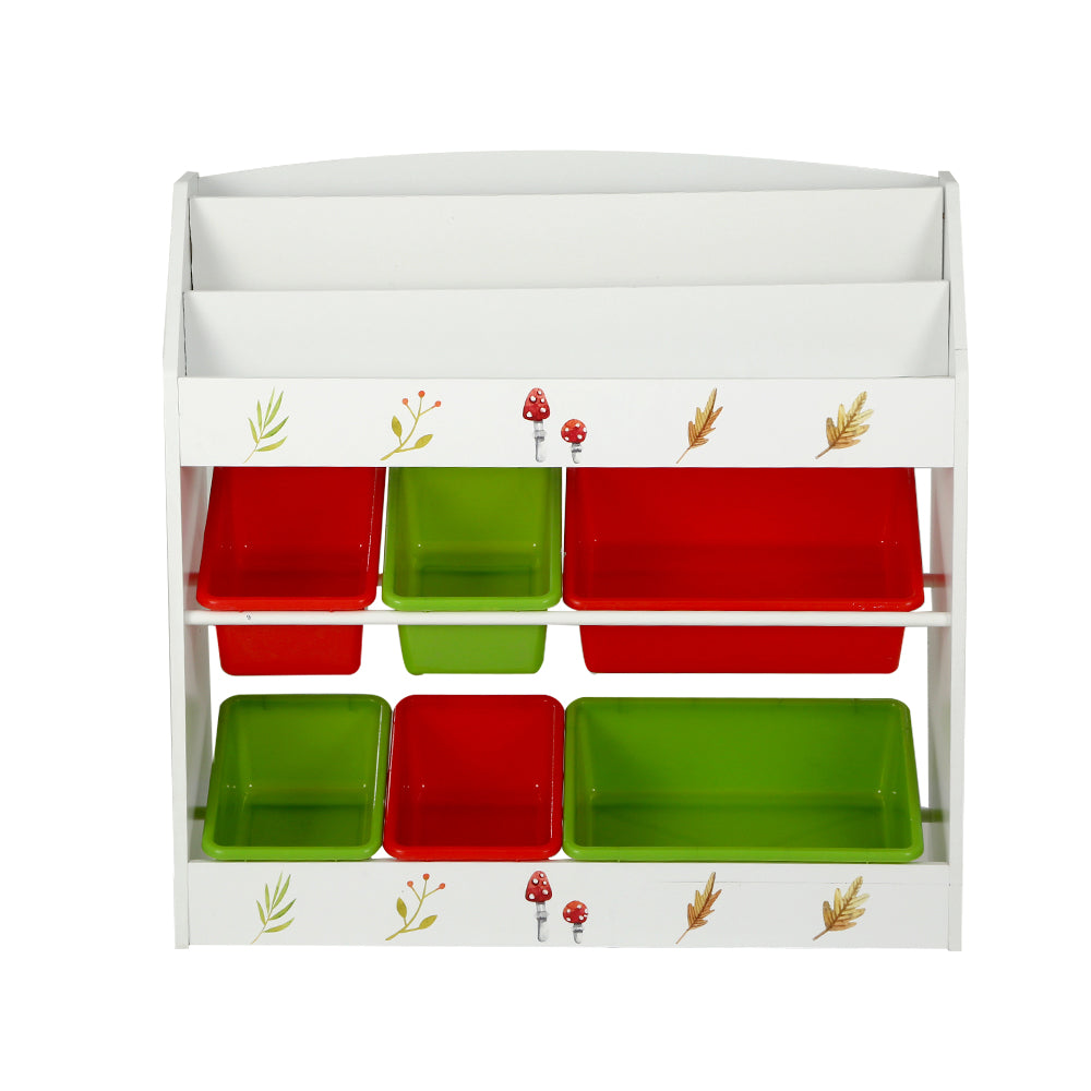 Keezi Kids Bookshelf 3-Tier Storage Organiser Multicolour