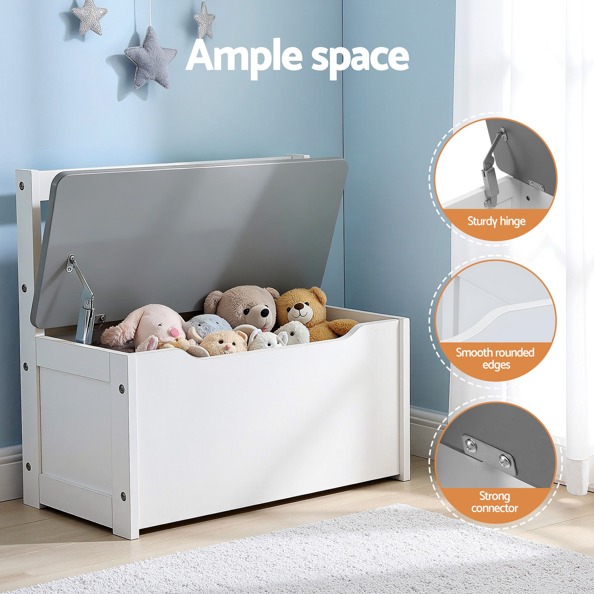 Keezi 2 in 1 Kids Table and Chair Set, Activity Table with Storage Bench and 2 Chairs for Reading, Drawing, Writing, Snack Time & Arts Crafts, 4 PCS Toddler Table and Chair Set, Grey