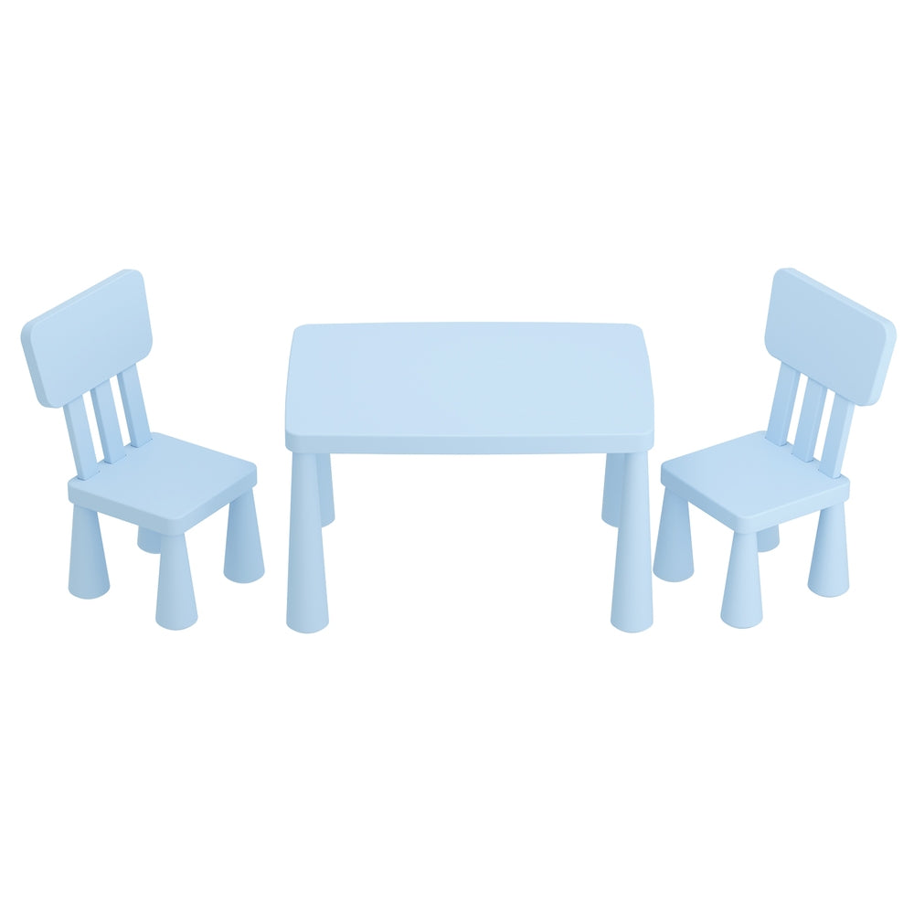 1 Keezi Kids Table and 2 Chairs Set Blue