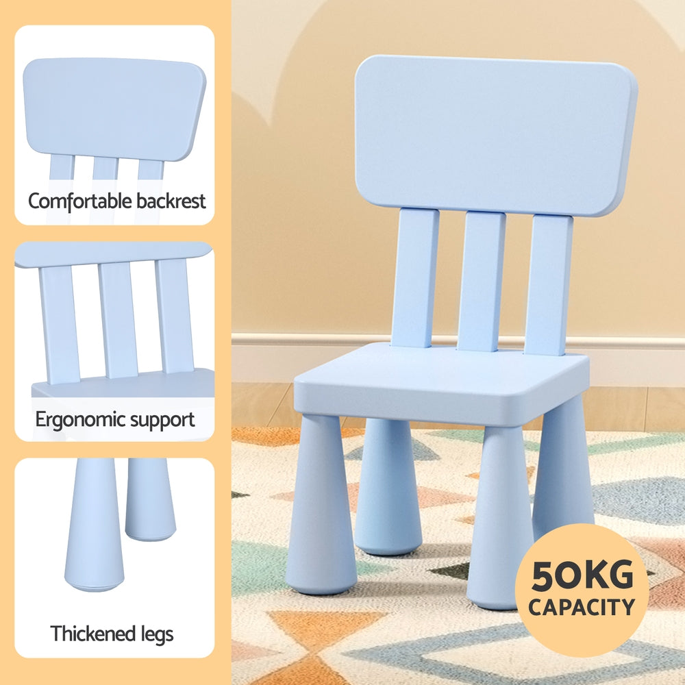 1 Keezi Kids Table and 2 Chairs Set Blue