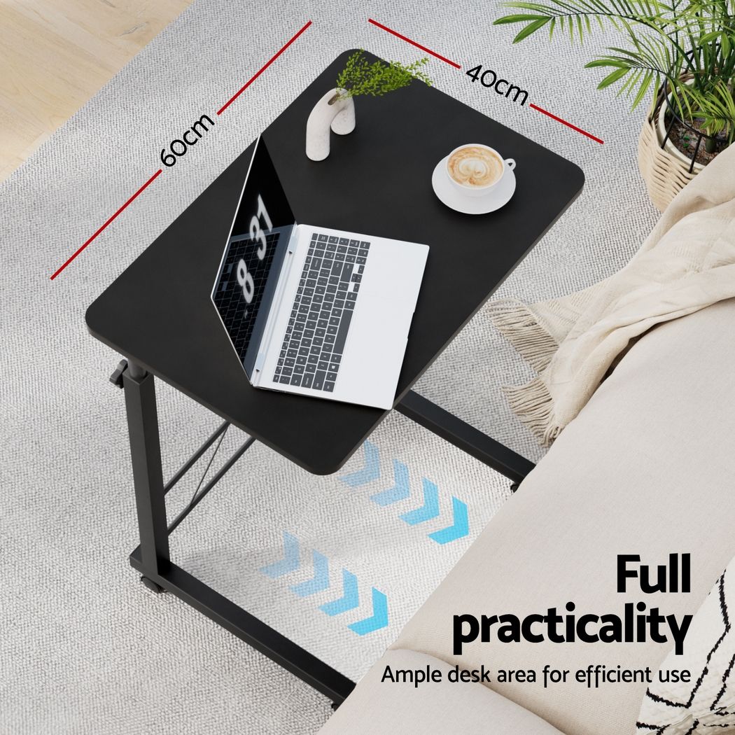 Artiss Mobile Laptop Desk Adjustable 60cm Black