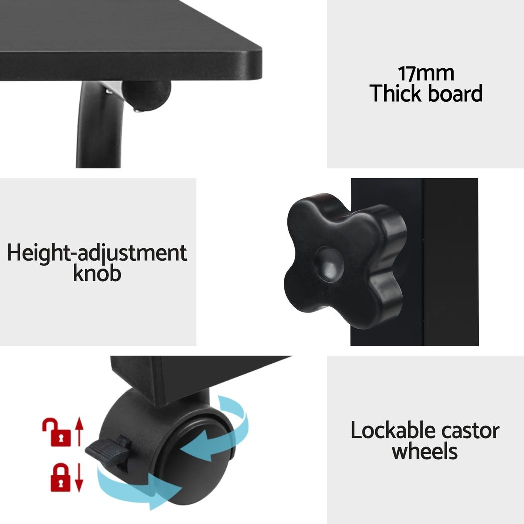 Artiss Mobile Laptop Desk Adjustable 60cm Black