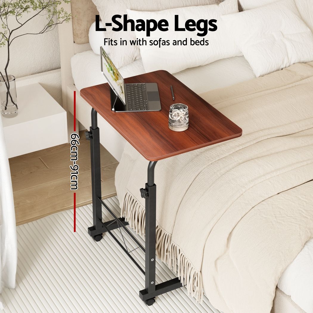 Artiss Mobile Adjustable Laptop Desk 60cm Dark Wood