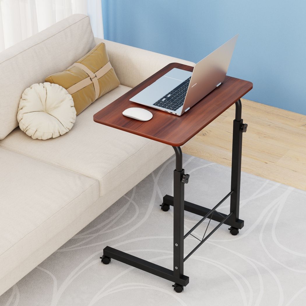 Artiss Mobile Adjustable Laptop Desk 60cm Dark Wood