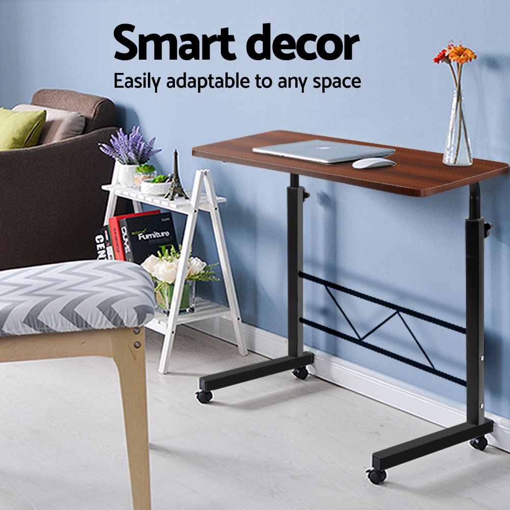 Artiss Mobile Adjustable Laptop Desk 60cm Dark Wood
