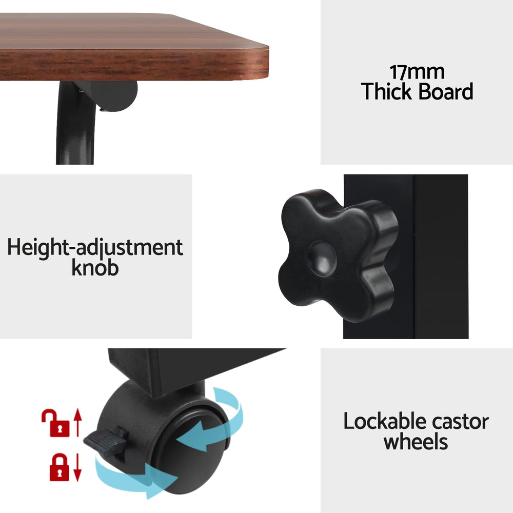 Artiss 60CM Adjustable Laptop Desk Dark Wood