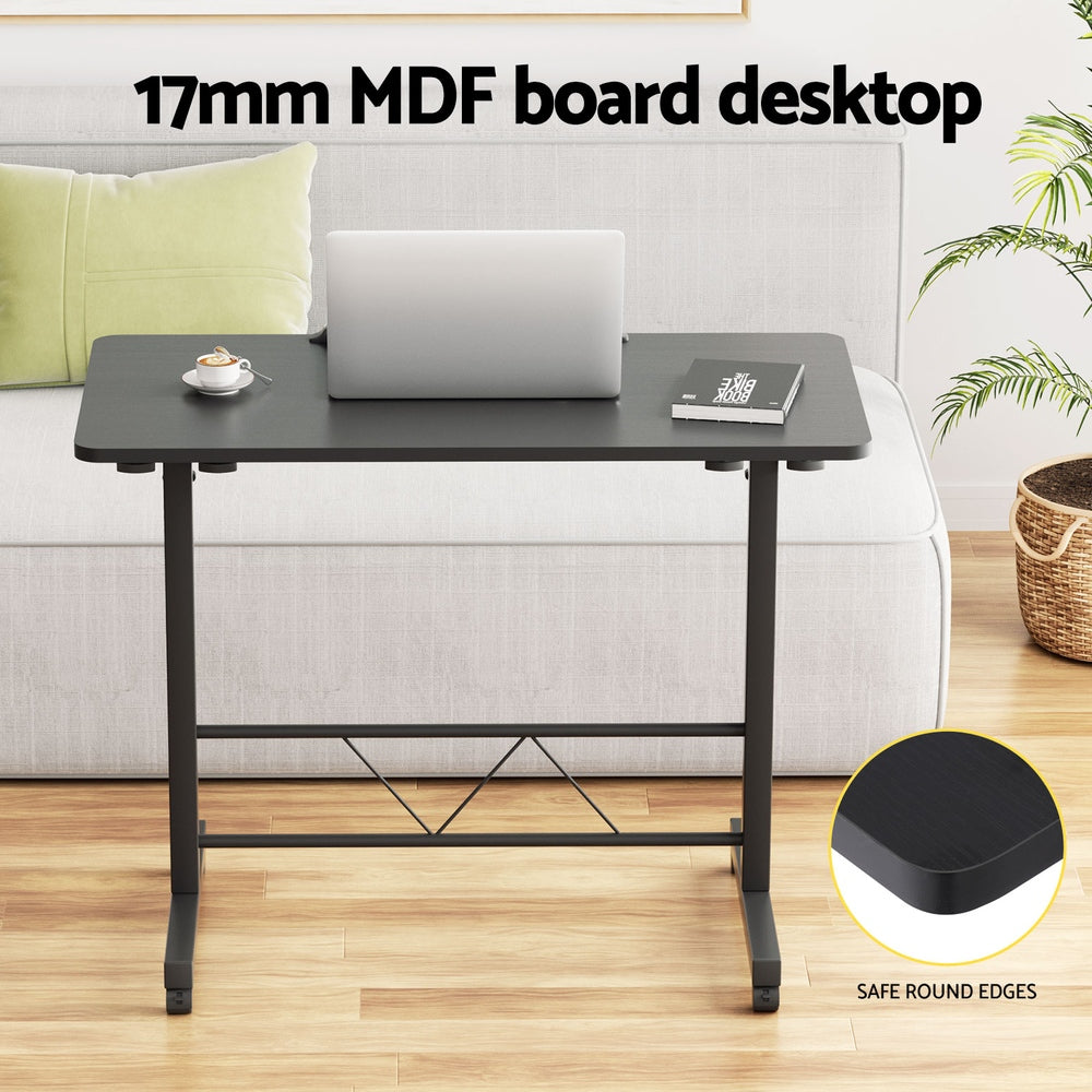 Mobile Laptop Desk 80CM Adjustable Bedside Table Black