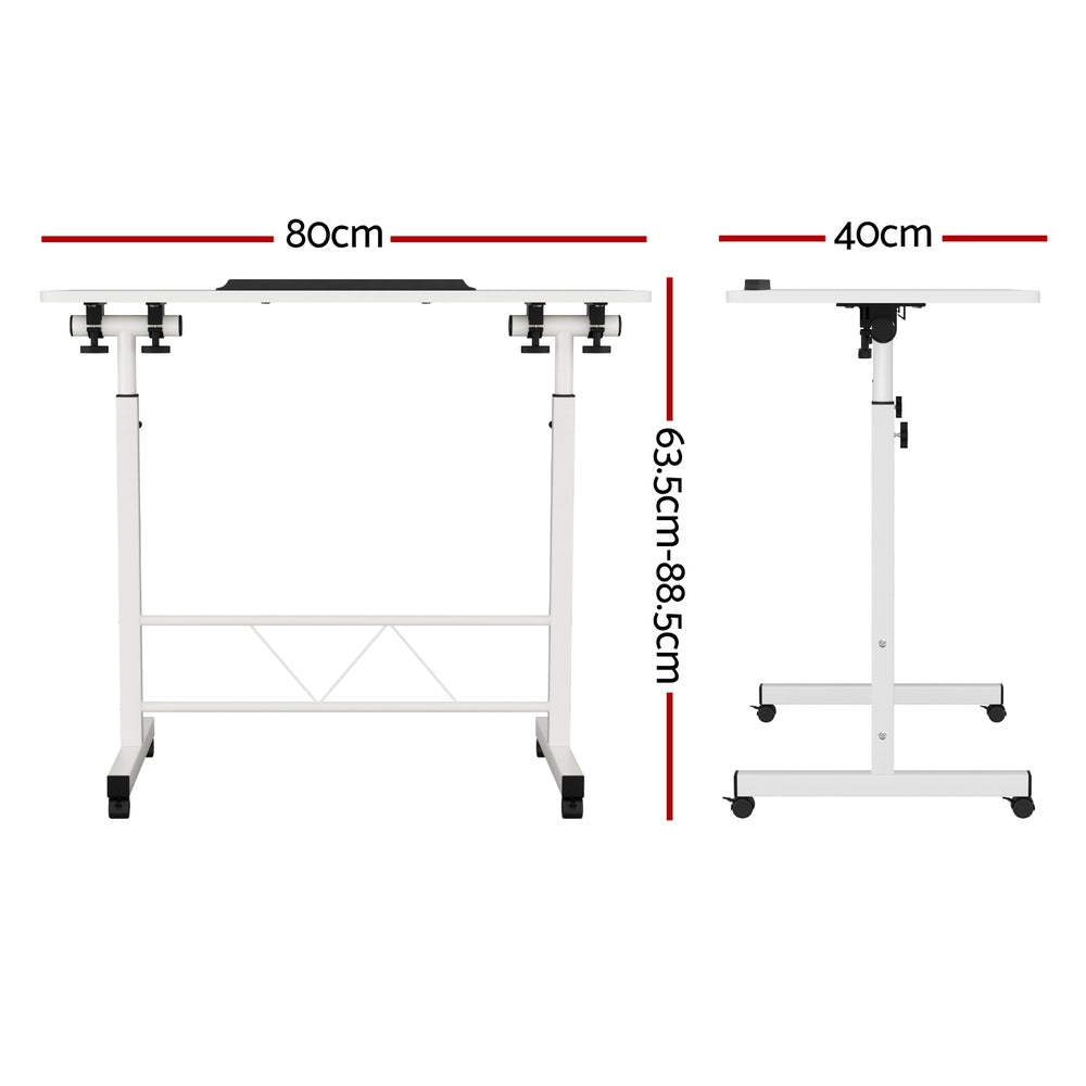 Adjustable 80CM Laptop Desk Table White