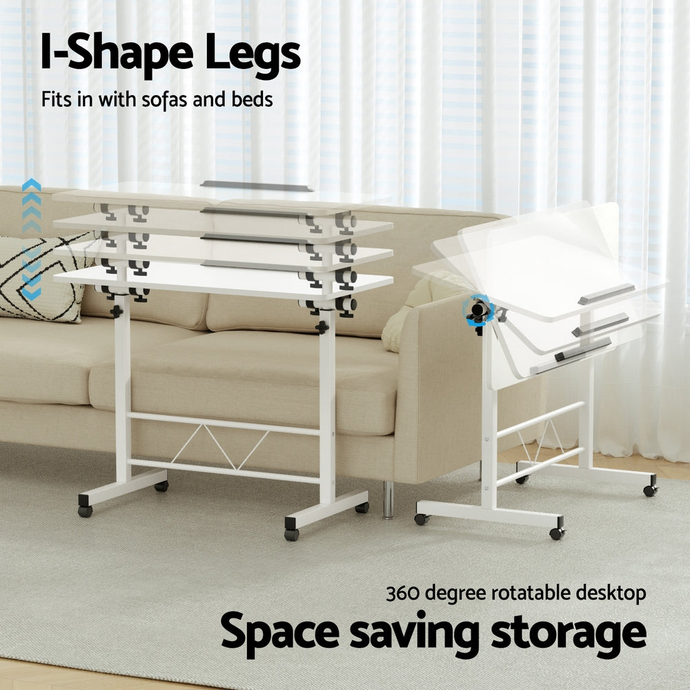 Adjustable 80CM Laptop Desk Table White