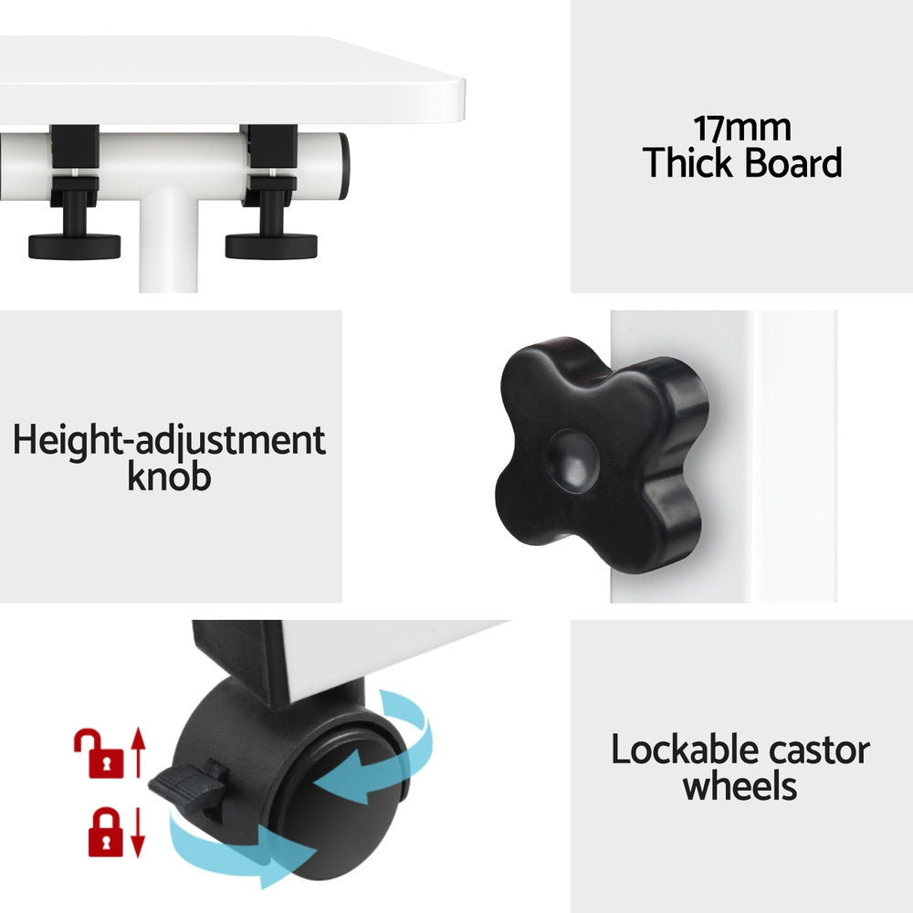 Adjustable 80CM Laptop Desk Table White