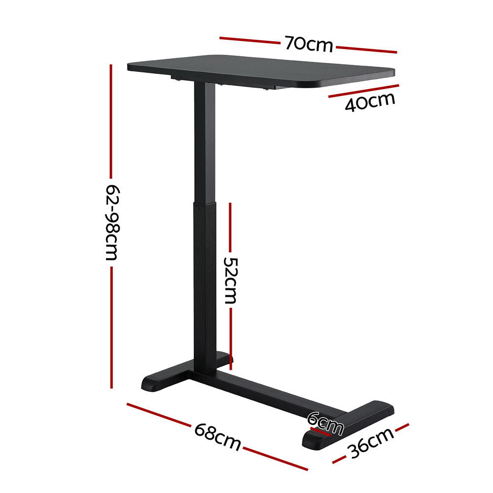 Mobile Workstation 70CM Laptop Desk Height Adjustable Black