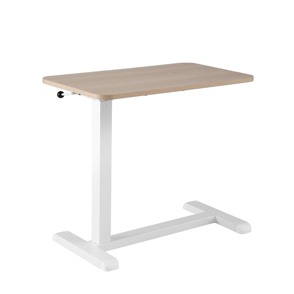 Mobile Workstation 70cm Laptop Desk Height Adjustable Oak/White
