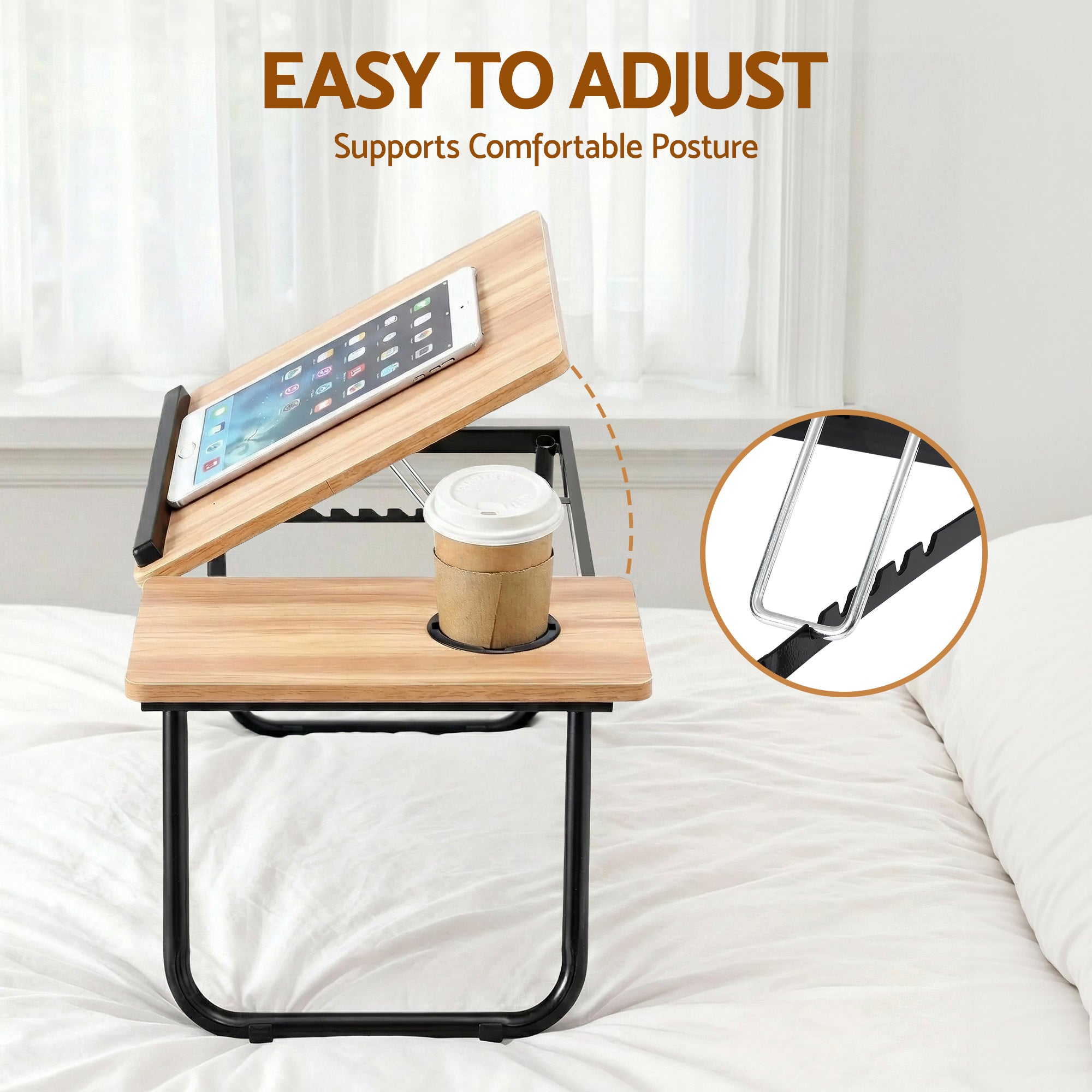 Artiss Laptop Desk Bed Table Foldable Portable Desktop Oak