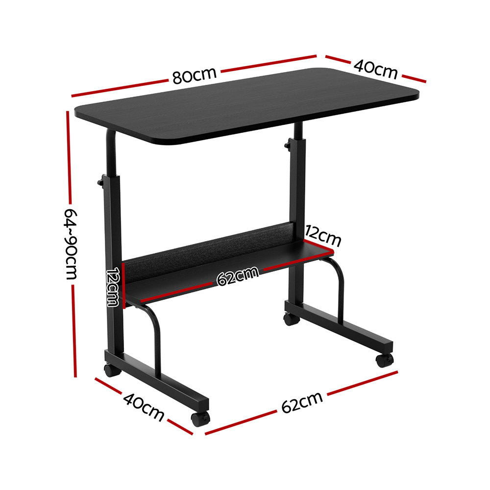 Portable 80CM Sit-Stand Laptop Desk Height Adjustable Black