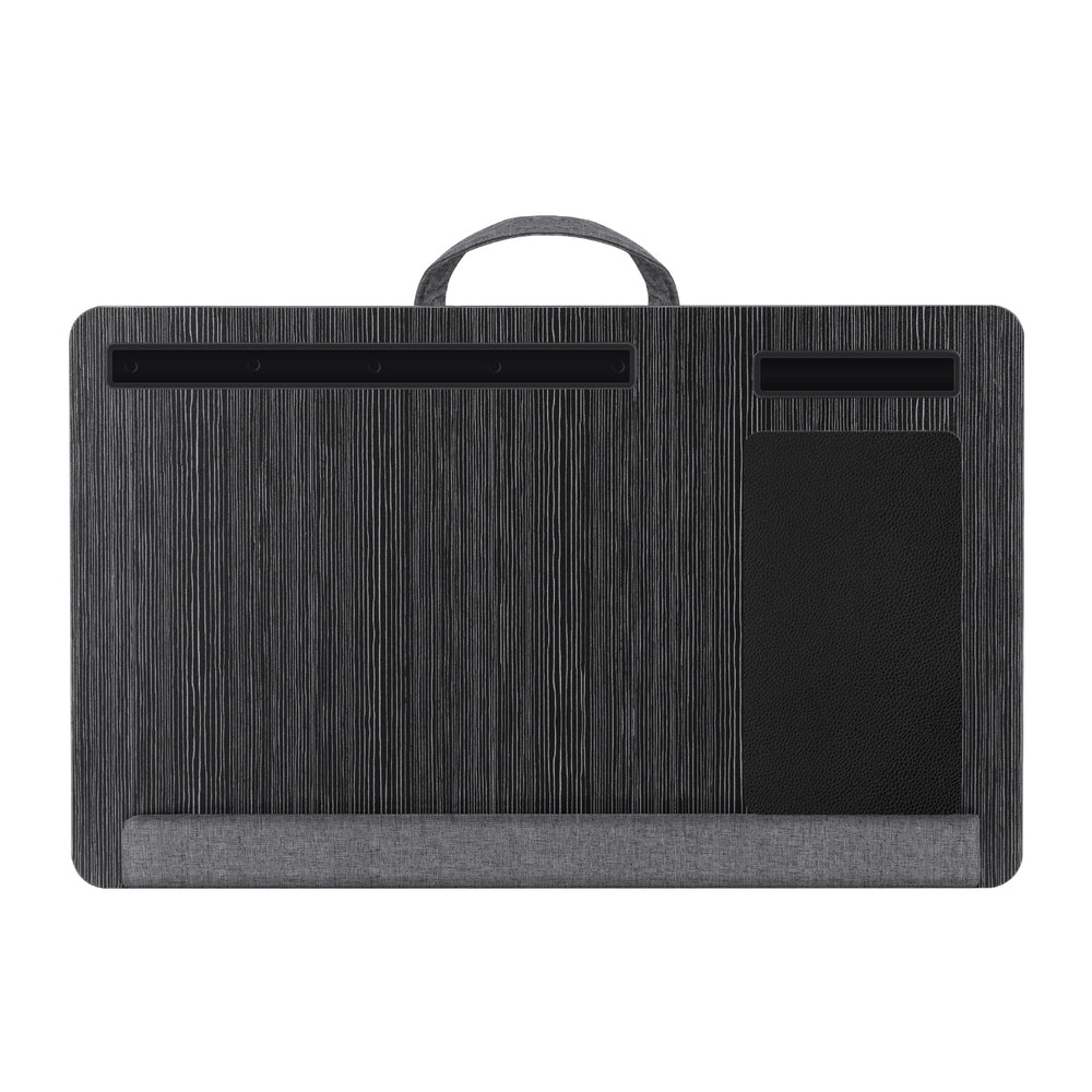 Portable Lap Desk 55CM MDF Wrist-Rest Phone Slot Mouse Pad Black/Grey